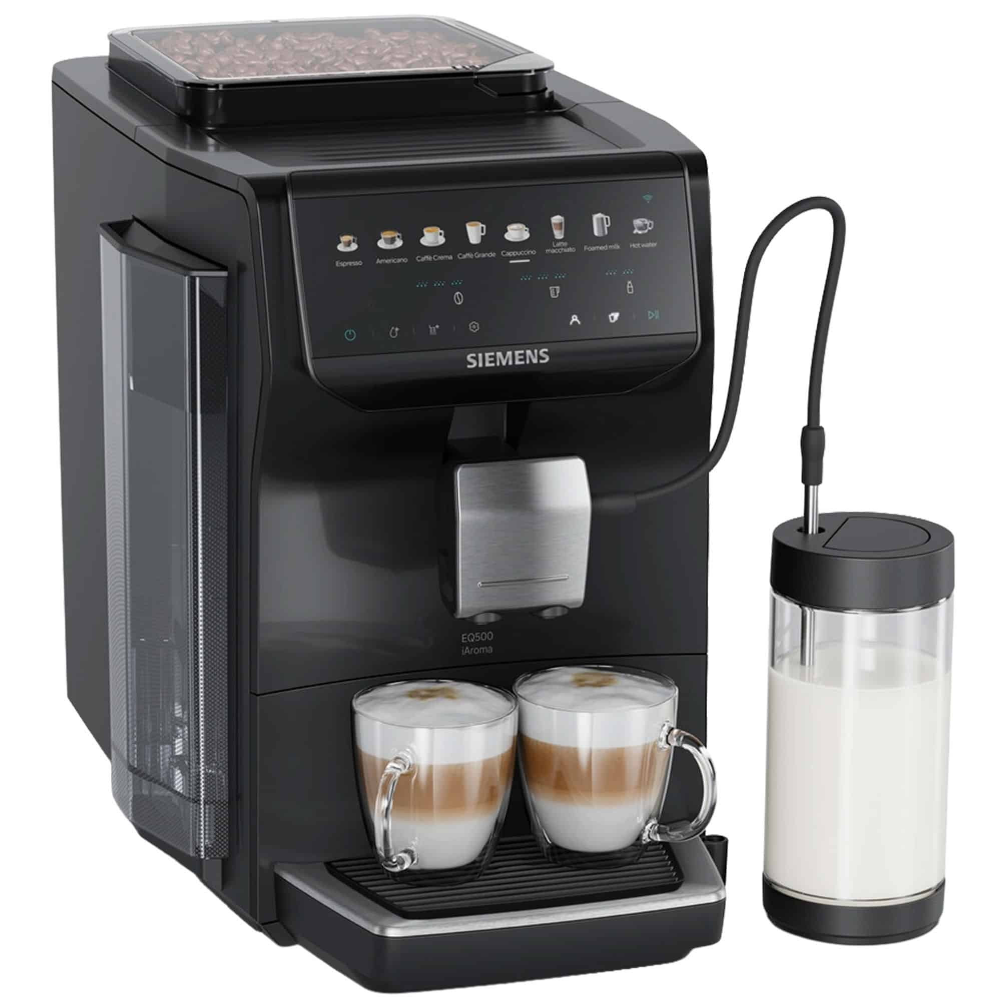 Siemens EQ500 iAroma TP555EM7, fuldautomatisk espressomaskine, sort